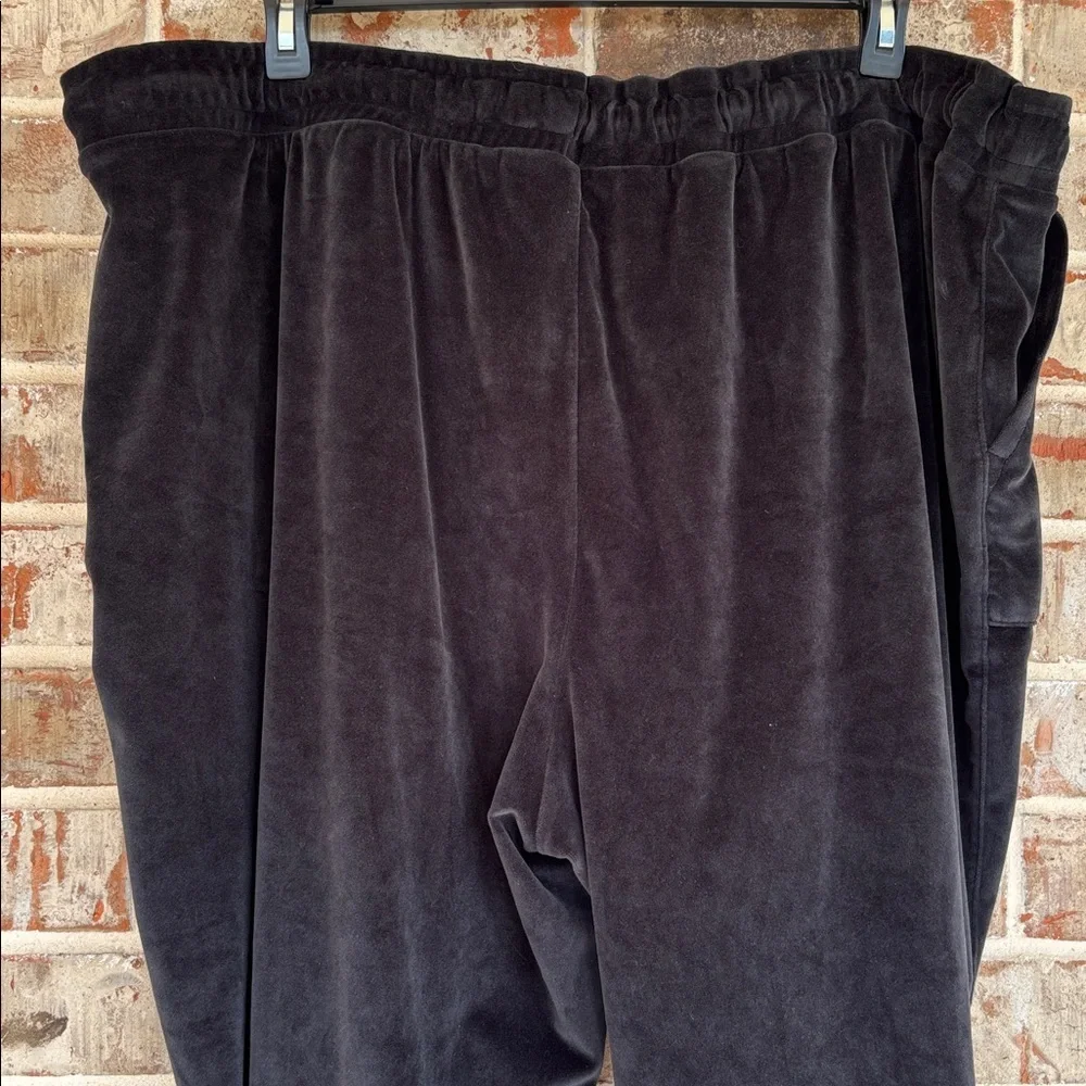 Terra & Sky Black Velour Draw String Waist Jogger Pants